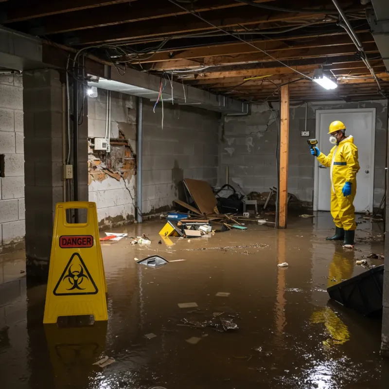 Flooded Basement Electrical Hazard in Clark County, WI Property