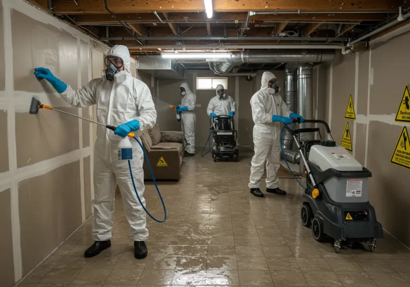 Basement Moisture Removal and Structural Drying process in Clark County, WI